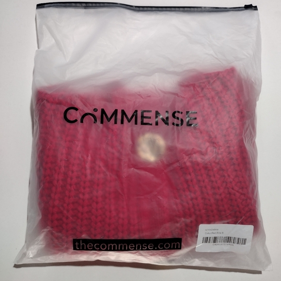 Commense Crochet Button Front Crop Sweater Vest. Small Bright Red - Picture 10 of 10